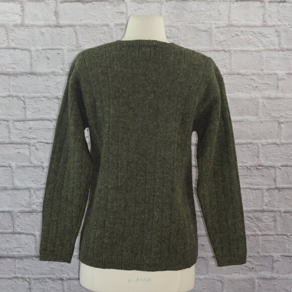 Vintage 90s Shetland Wool Boyfriend Knit Sweater XS - Picture 2 of 6
